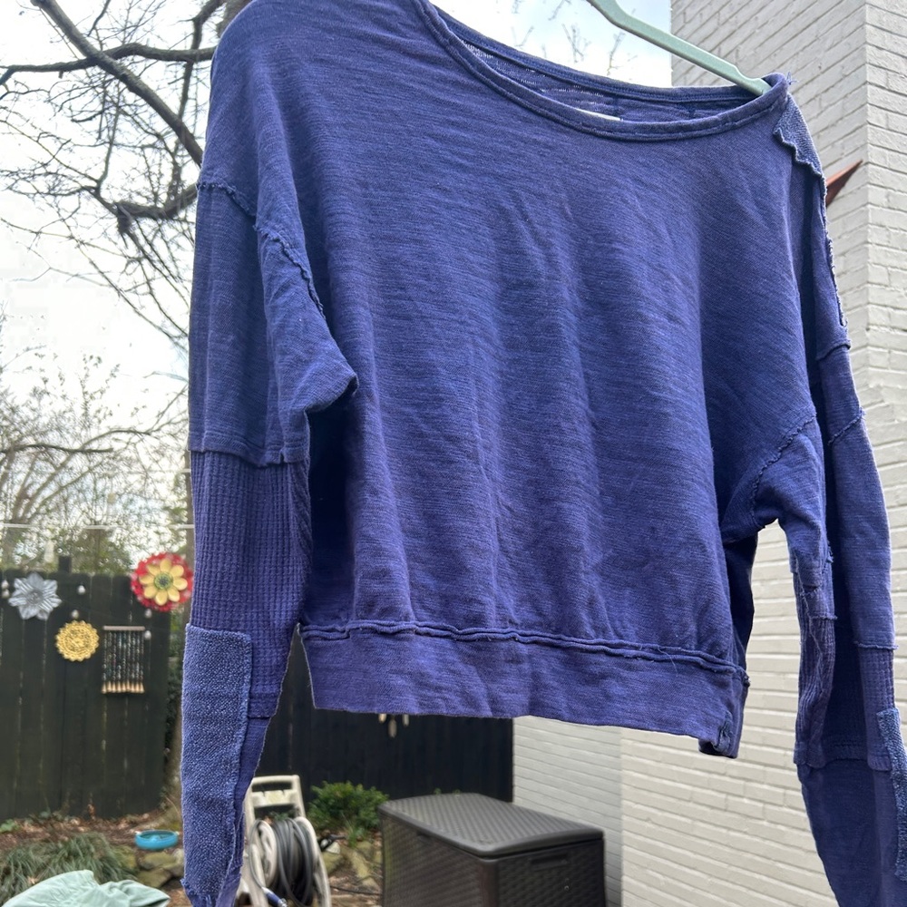 We The Free Deep Blue Crewneck Sweater